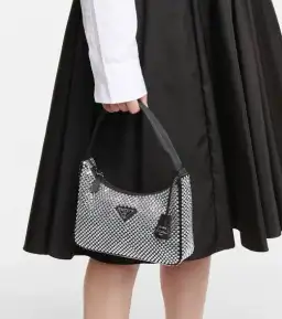 Prada Crystal Re Edition Bag Black for rent on The Volte - image 1
