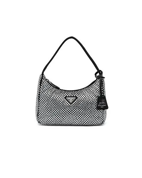 Prada Crystal Re Edition Bag Black for rent on The Volte - main image