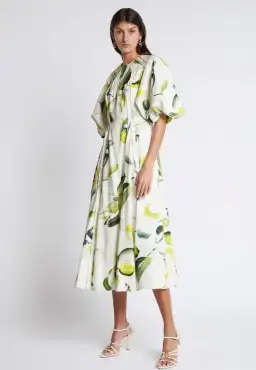 Aje Zest Midi Dress Print Size 14