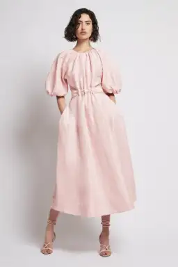 Aje Mimosa Cut Out Midi Dress Pink Size 4 for rent on The Volte - image 1