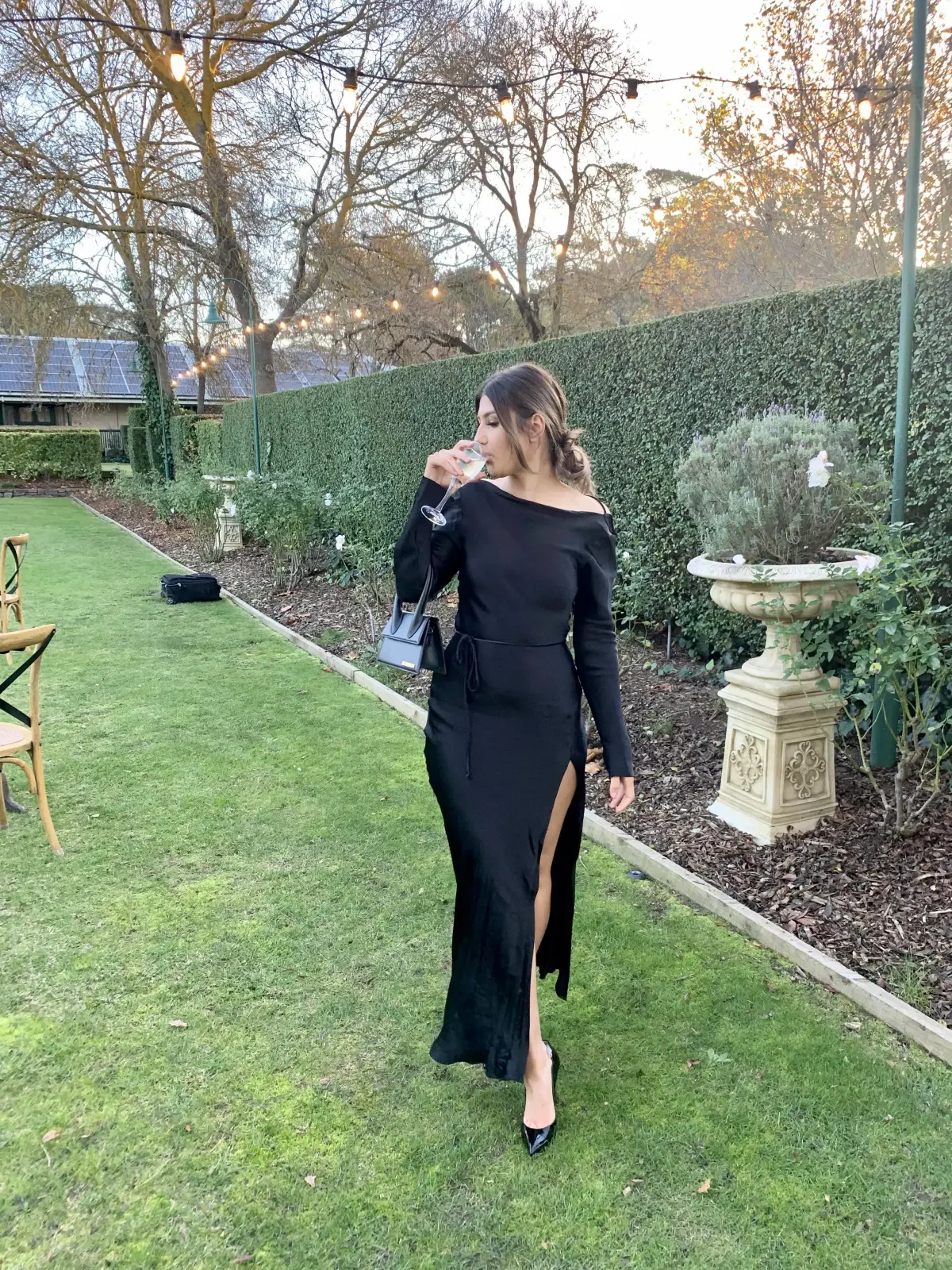 Bec & Bridge Moon Dance Long Sleeve Maxi Dress Black Size 10 - Image 3