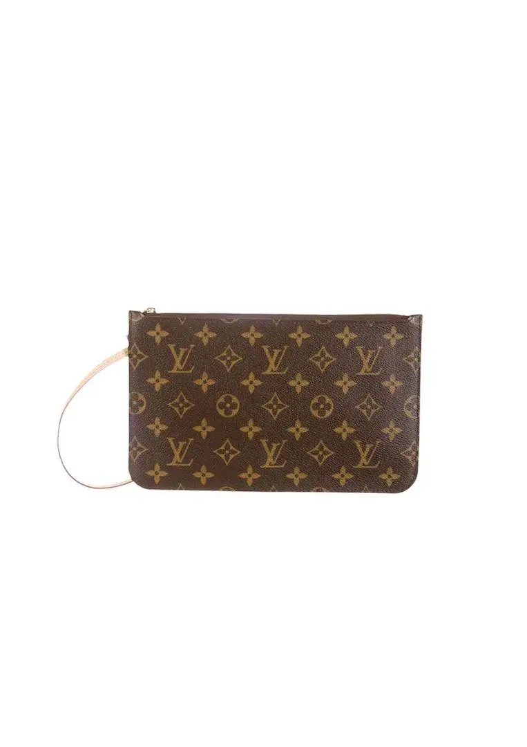 Louis Vuitton Neverfull Pouch Brown for rent on The Volte - main image