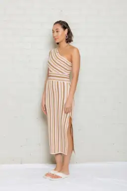 Opal Striped One Shoulder Knit Dress Multi Size M for rent on The Volte - image 5