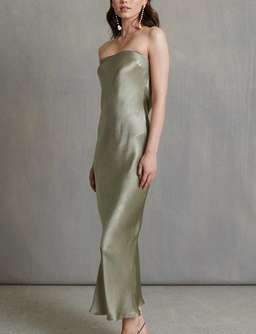 Bec & Bridge Moon Dance Strapless Midi Dress Sage Green Size 8 for rent on The Volte - image 4