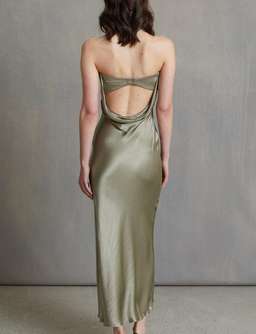 Bec & Bridge Moon Dance Strapless Midi Dress Sage Green Size 8 for rent on The Volte - image 2
