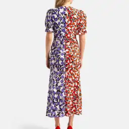 Rixo London Ariel Tulip Bicolor Midi Dress Print Size 8