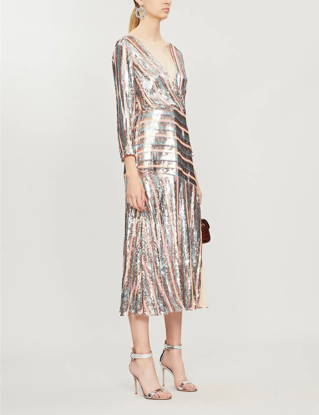 Rixo Tyra Midi Dress Sequin Size 10-12 for rent on The Volte - main image