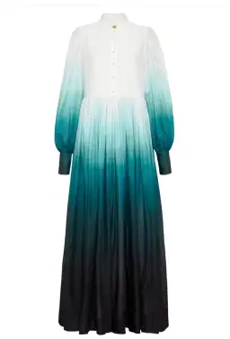 Aje Cosmos Long-sleeved Tiered Maxi Dress Teal Ombre Size AU 6 for rent on The Volte - image 3