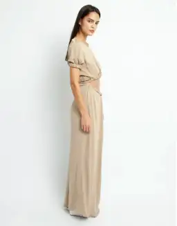 Christopher Esber Rolled Up Tee Dress Tan Brown Size 8 for rent on The Volte - image 4
