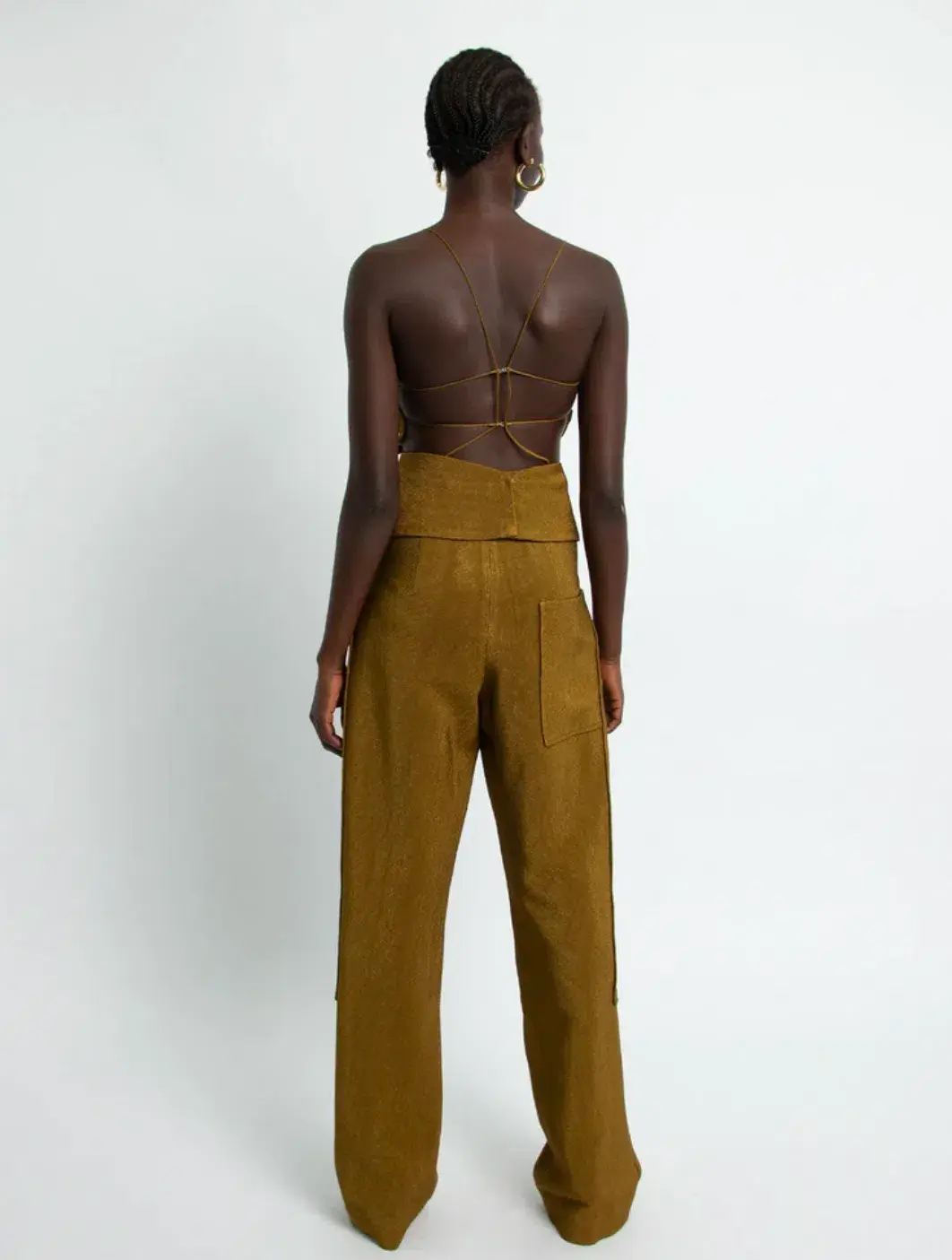 Christopher Esber Apron Wire Back Top Tobacco Brown Size 10 for rent on The Volte - main image