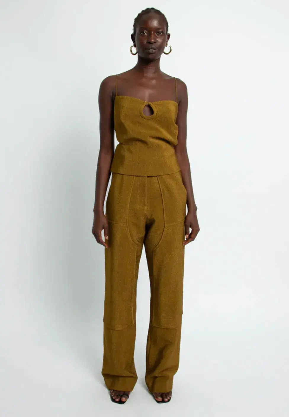 Christopher Esber Apron Wire Back Top Tobacco Brown Size 10 for rent on The Volte - main image