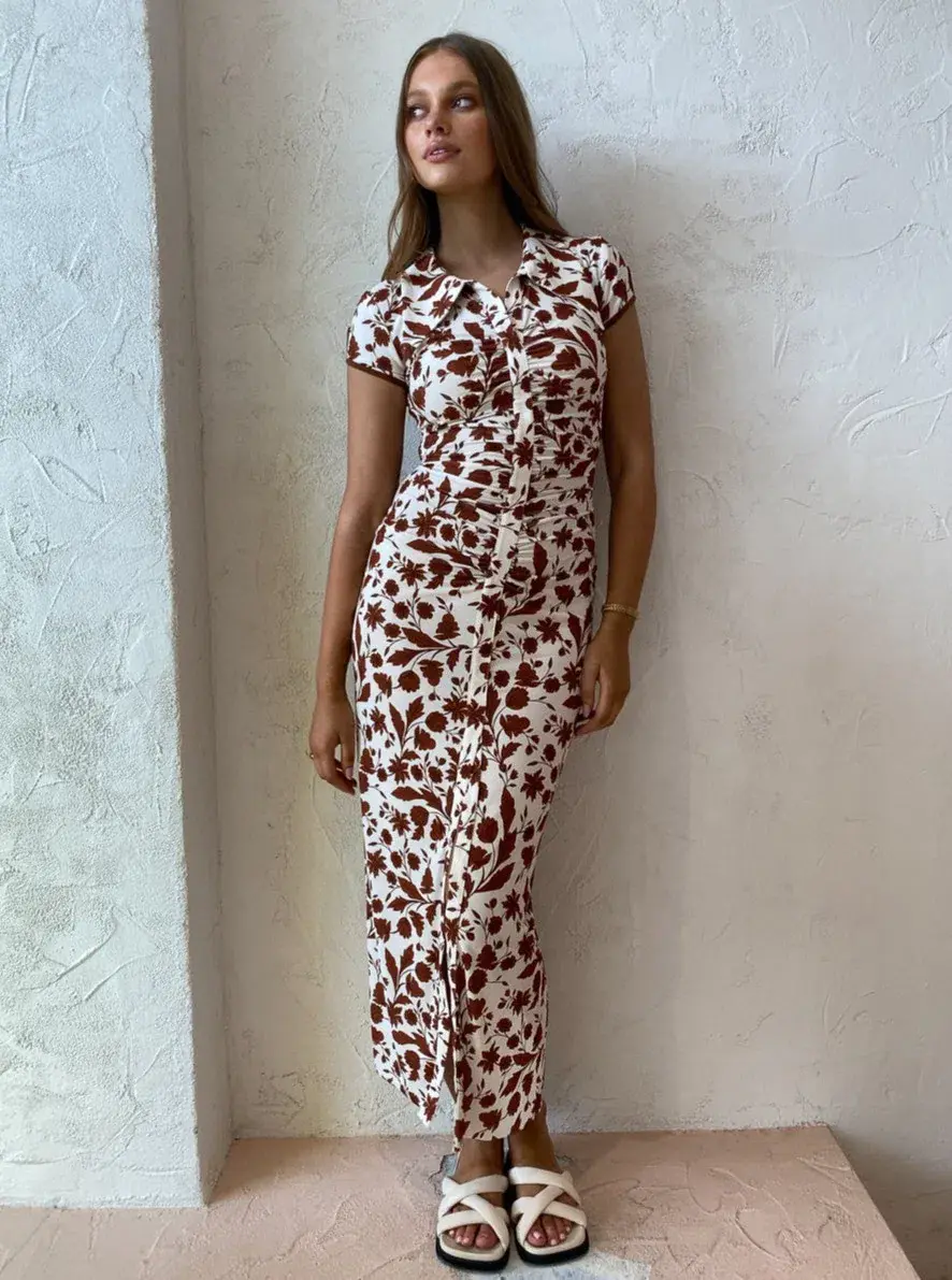 Bec & Bridge Phillipa SS Maxi Dress Print Size 6 for rent on The Volte - main image