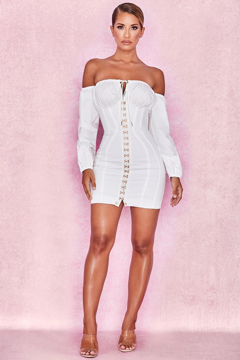 House of CB Arabella Mini Dress White Size L / Au 12 for rent on The Volte - main image