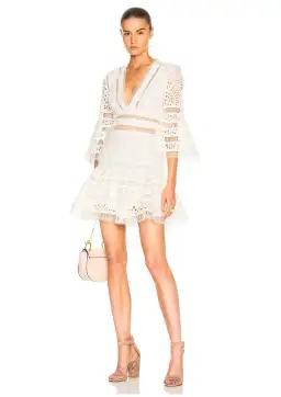 Zimmermann Lovelorn Flutter Mini Dress Ivory Size 8