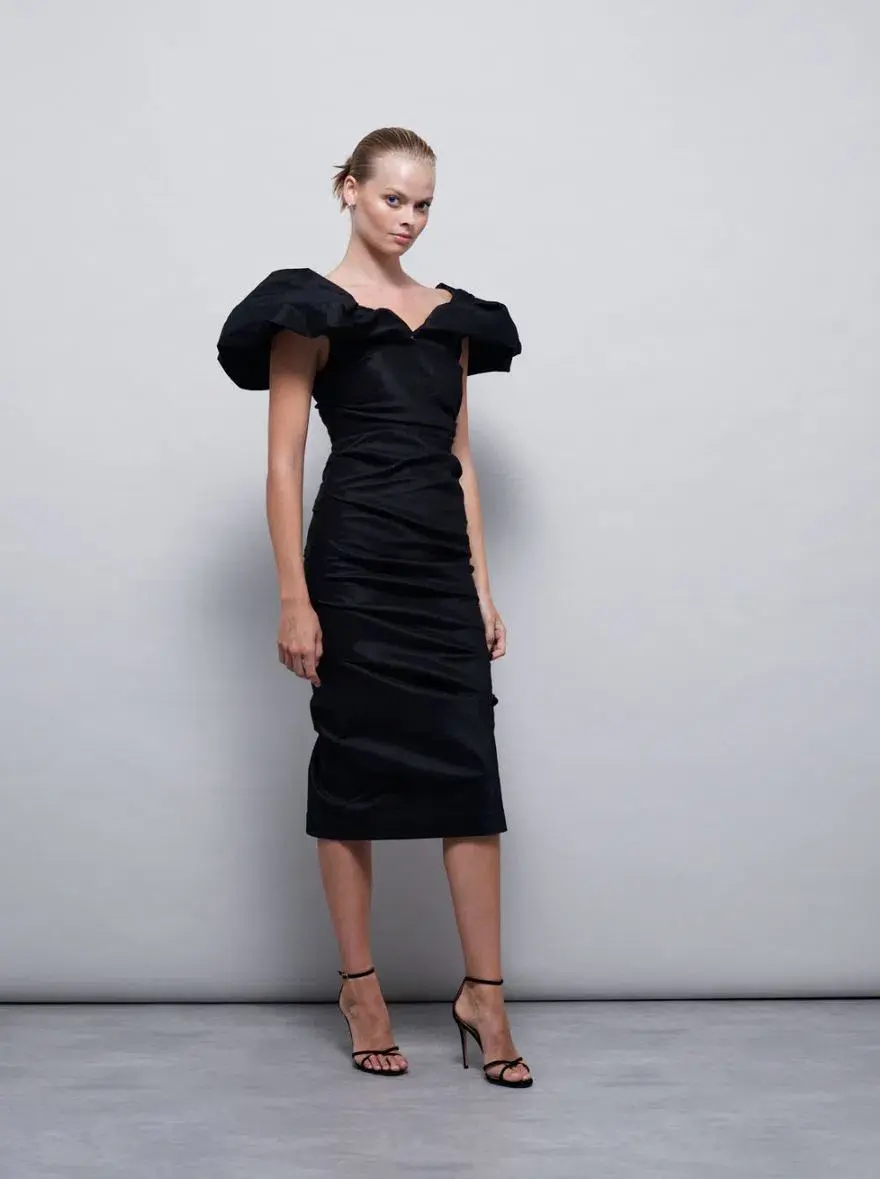 Rachel Gilbert Frey Dress Black Size 3 / AU 12 - Image 2