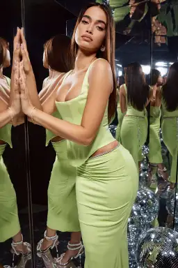 House of CB Rafa Corset and Maylene Midi Skirt Set Green Size S / Au 8 for rent on The Volte - image 2