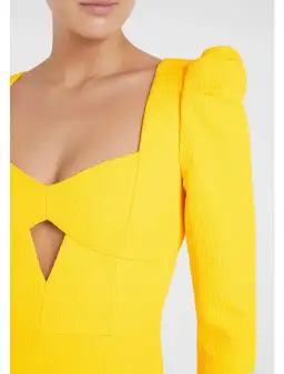 Rebecca Vallance Jaclyn Long Sleeve Mini Dress Yellow Size 12 for rent on The Volte - image 2