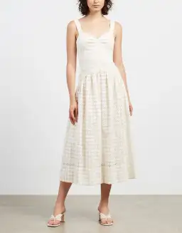 Shona Joy Penelope Midi Dress Cream Size 12