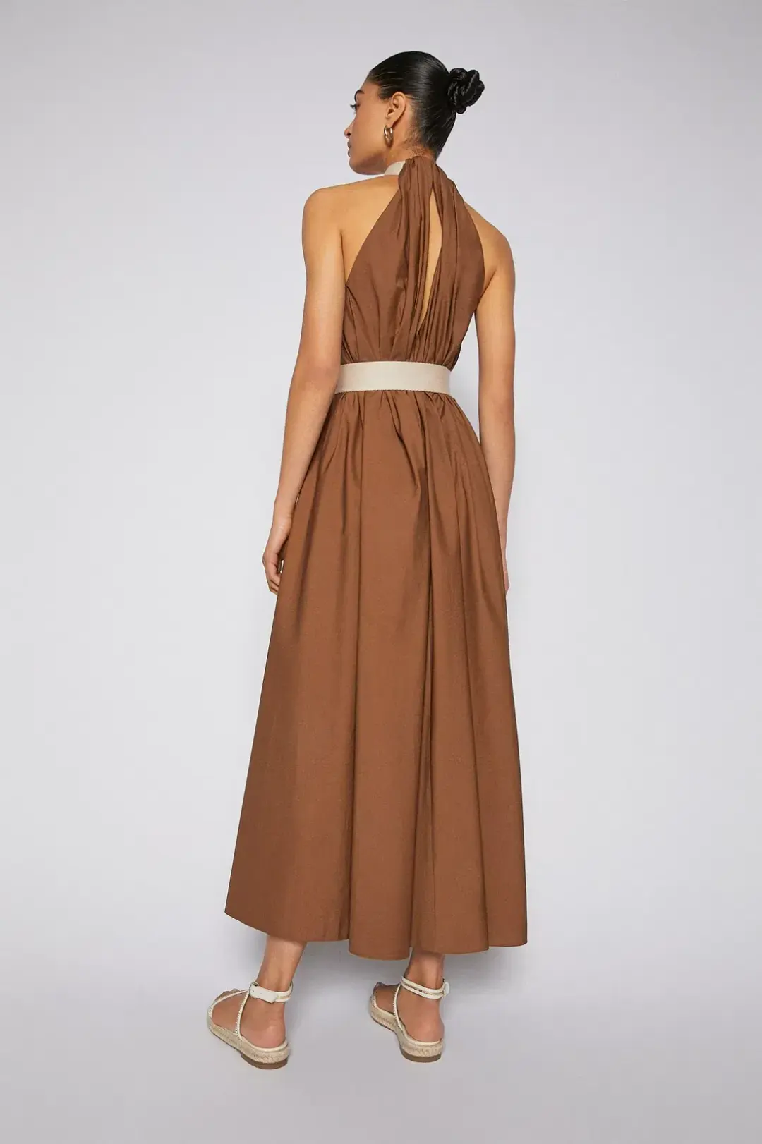 Scanlan Theodore Cotton Strapping Dress Coconut Brown Size 8 for rent on The Volte - main image