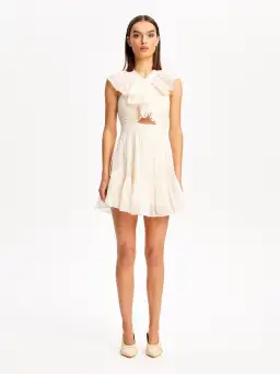 Alice McCall New Romantics Ruffle Mini Dress Cream Size 10 for rent on The Volte - image 1