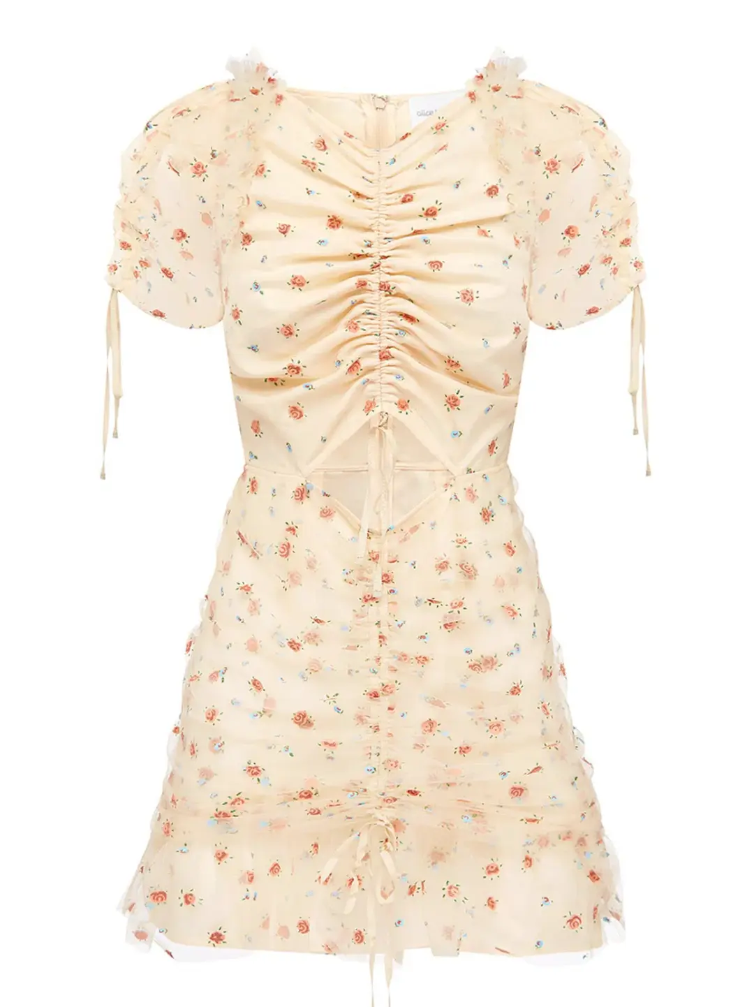 Alice McCall Mood For Love Mini Dress Peach Cream Size 14 for rent on The Volte - main image