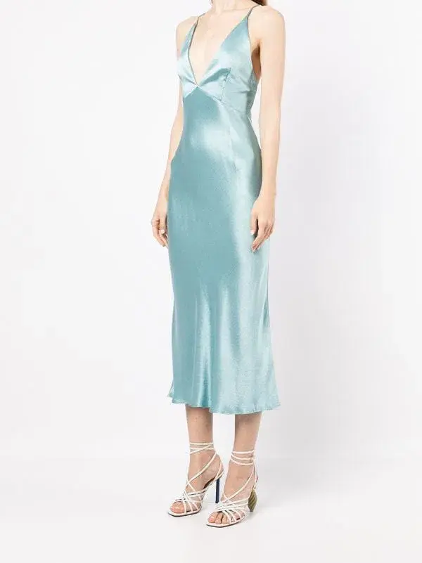 BEC & BRIDGE DUCK EGG VALENTINA MIDI DRESS - SIZE 8 AU/4 US (RRP $260) for rent on The Volte - main image