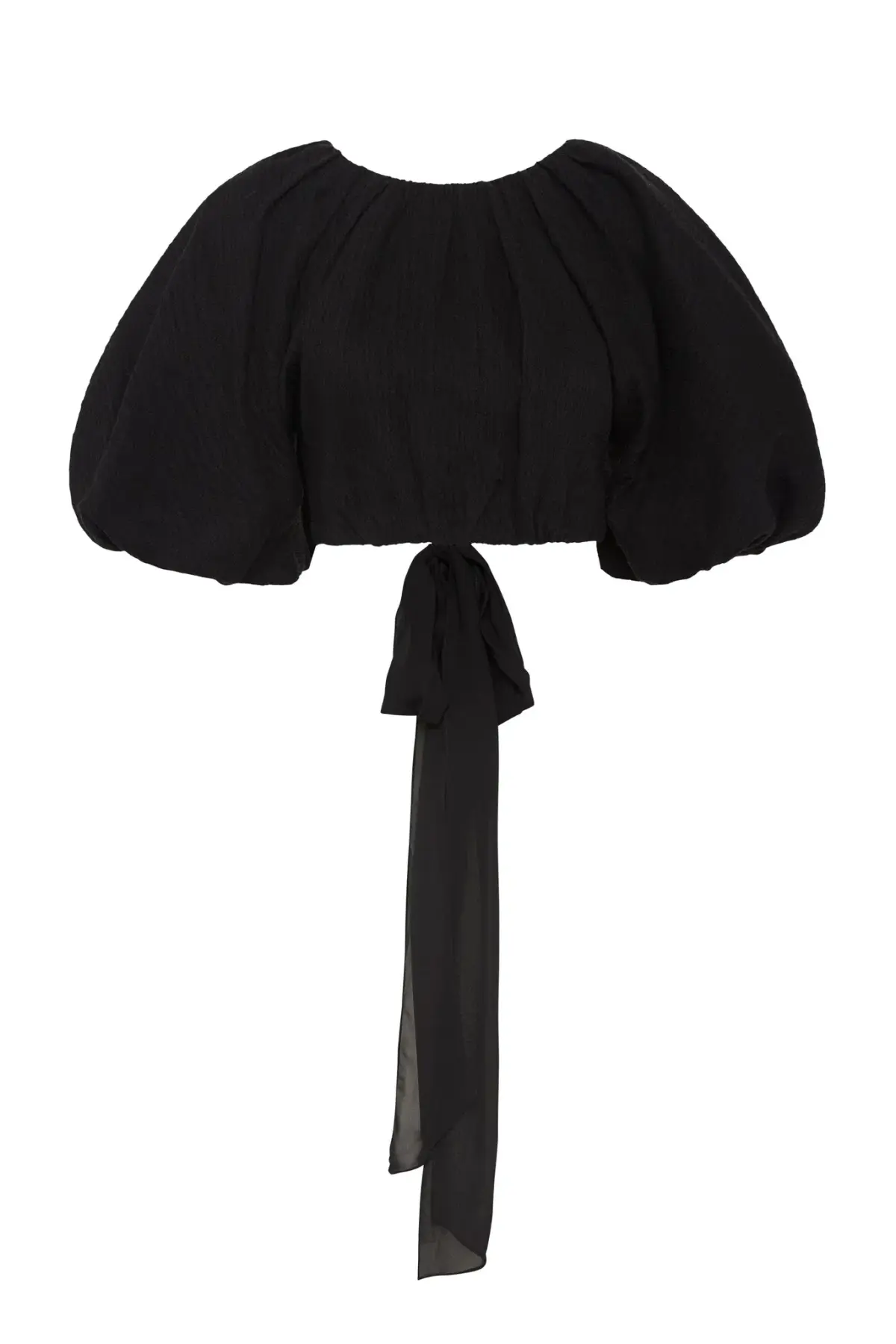 Aje Admiration Lace-Up Cropped Top Black Size 10 - Image 3