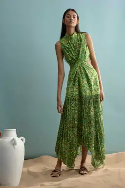 Alemais Phyllis Twist Front Pleat Dress Green Size 14 for rent on The Volte - image 3