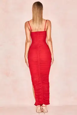 House of CB Fornarina Mesh Maxi Dress Red Size XS / Au 6 for rent on The Volte - image 3
