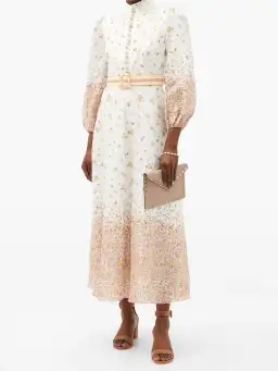 Zimmermann Carnaby Belted Linen Dress Floral Print Size 0 / AU 8 for rent on The Volte - image 1