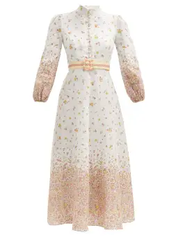 Zimmermann Carnaby Belted Linen Dress Floral Print Size 0 / AU 8 for rent on The Volte - image 3