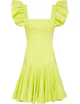 Aje Breathless Frill Sleeve Mini Dress Green Size 6 for rent on The Volte - image 4