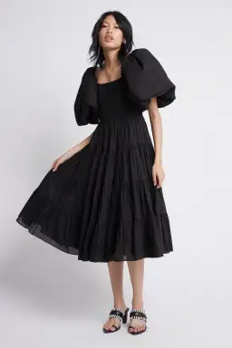 Aje Cherished Midi Dress Black Size 6