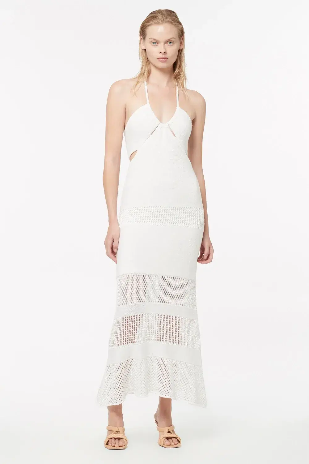 Manning Cartell Highly Strung Knit Halter Dress White Size 6  - Image 1