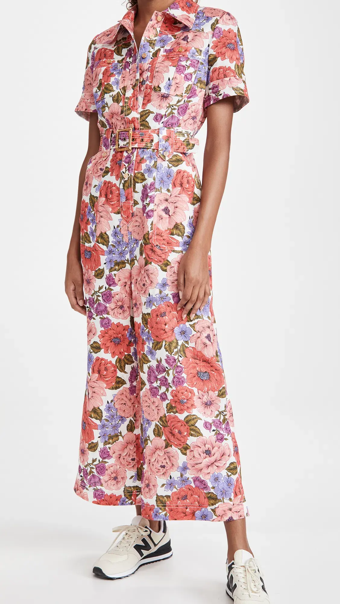 Zimmermann Poppy Belted Safari Jumpsuit Print Size 14 - Image 1