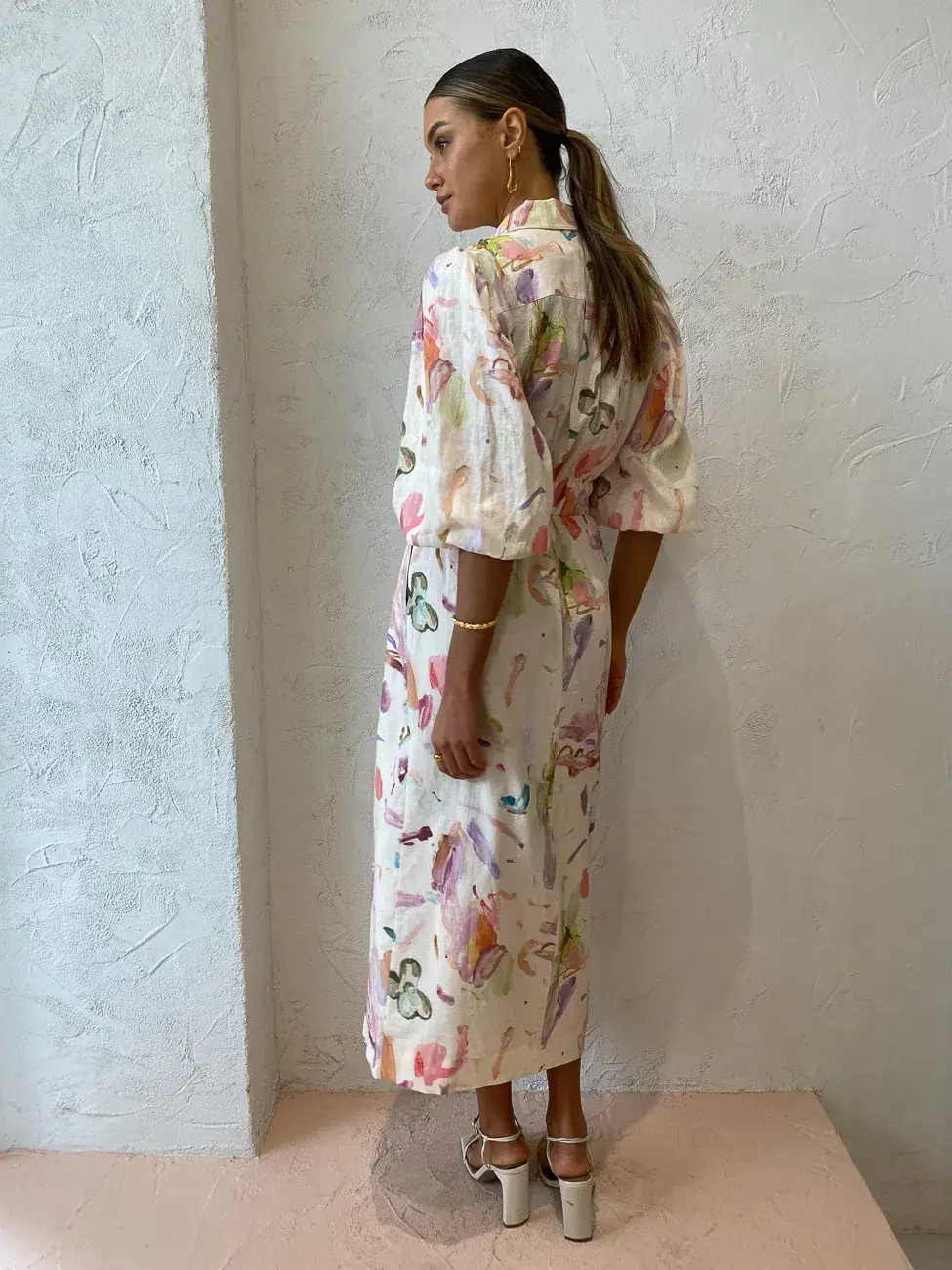 Alemais Annie Shirt Dress in Rose Print Size 14 for rent on The Volte - main image