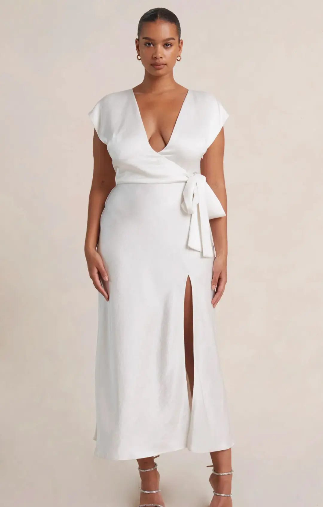 Bec & Bridge The Dreamer Wrap Dress Ivory Size 8 for rent on The Volte - main image