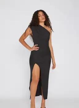 By Johnny One Shoulder Jasmine Dress Black Size 12 for rent on The Volte - image 1