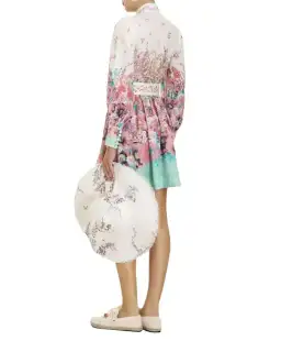 Zimmermann Jude Buttoned Mini Dress in Aqua Gradient Floral Print Size 2/ AU 12 for rent on The Volte - image 7
