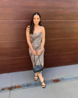 Bec & Bridge Feline Midi Dress in Leopard Print Size 8 for rent on The Volte - image 1