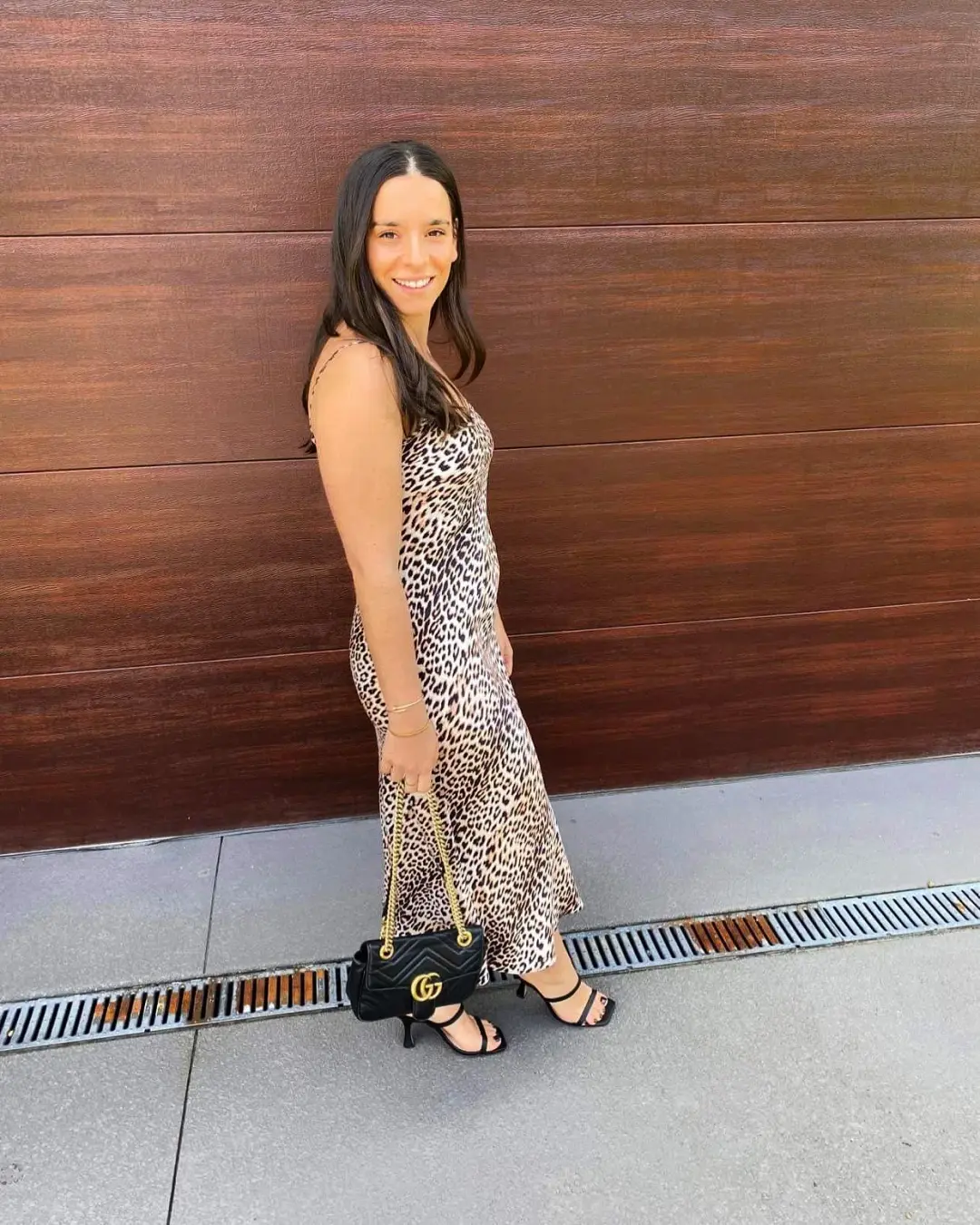 Bec & Bridge Feline Midi Dress in Leopard Print Size 8 for rent on The Volte - main image