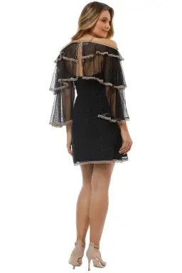 Thurley Moondance Mini Dress Black Gold Size 8