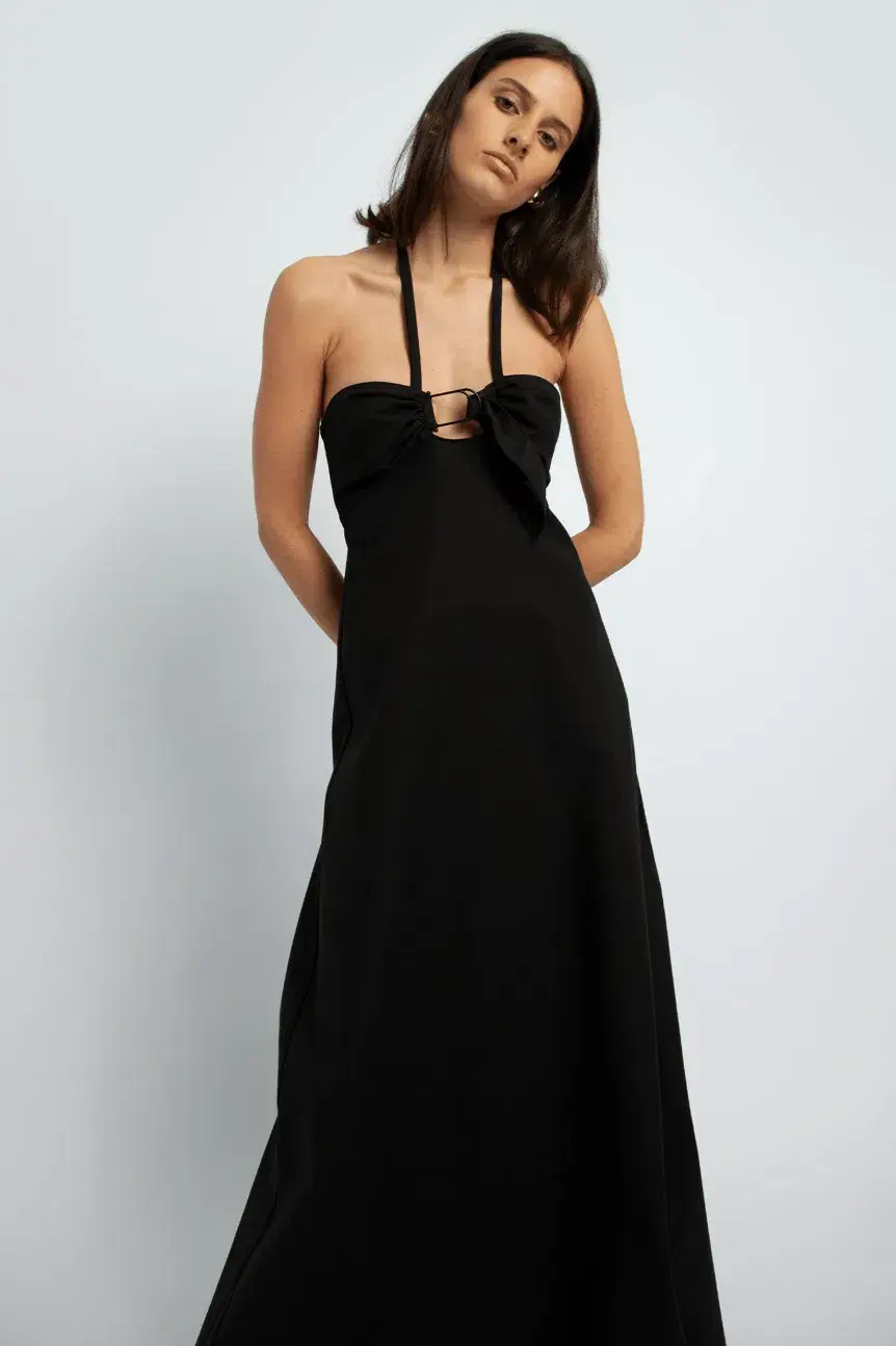 Christopher Esber Buckle Halter Neck Dress Black Size 6 for rent on The Volte - main image