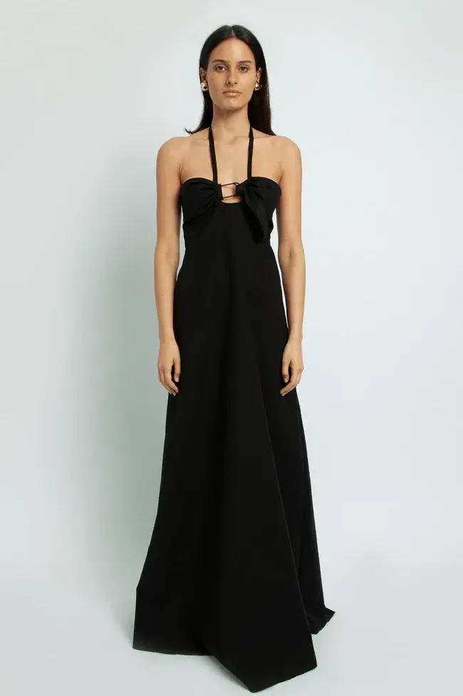 Christopher Esber Buckle Halter Neck Dress Black Size 6 for rent on The Volte - main image