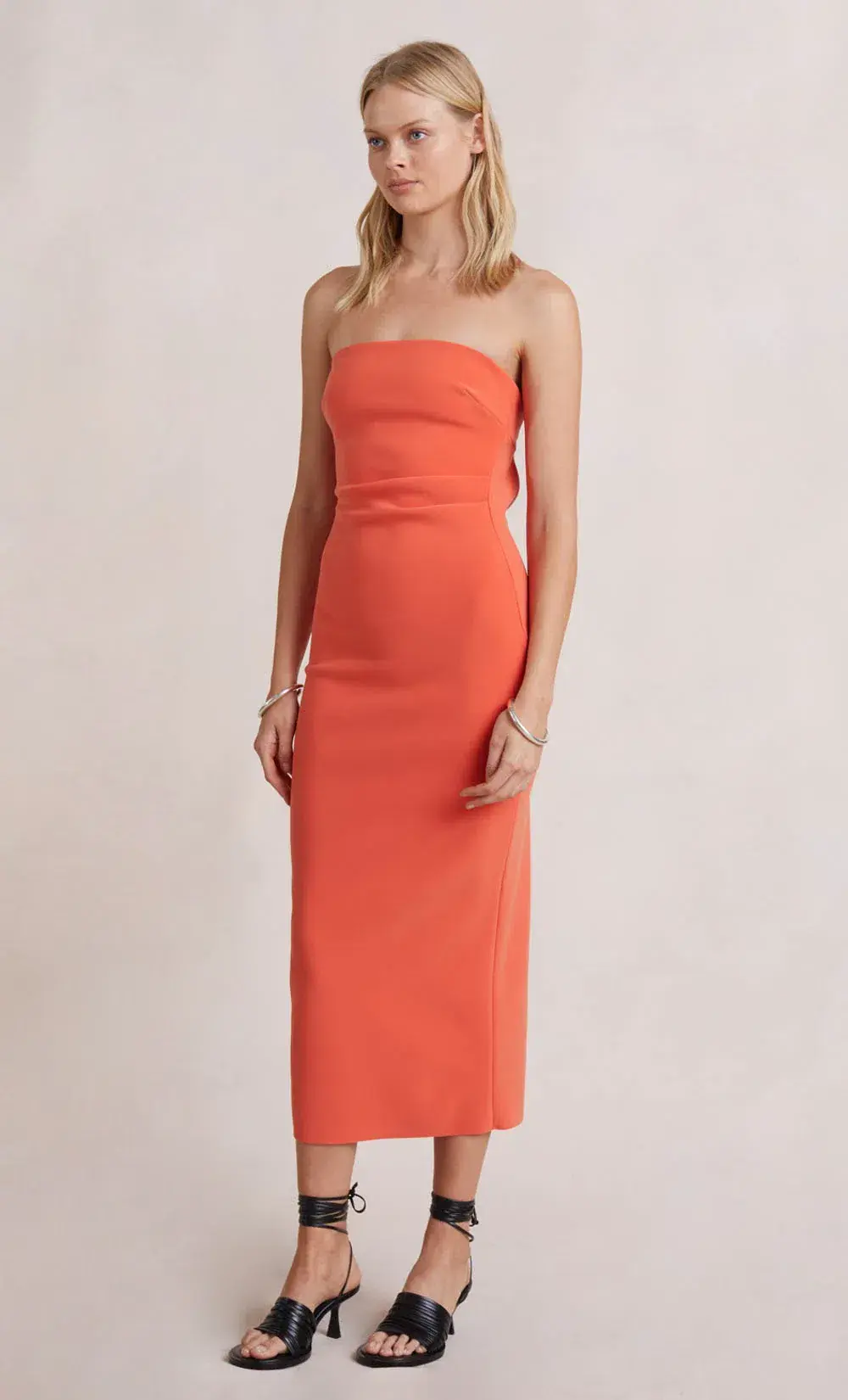 Bec and Bridge Cecily Midi Dress Orange Size 10 for rent on The Volte - main image