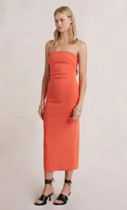 Bec and Bridge Cecily Midi Dress Orange Size 10 for rent on The Volte - image 1