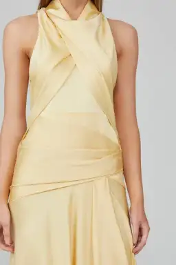 Acler Hillcrest Midi Dress Yellow Size 10 for rent on The Volte - image 2