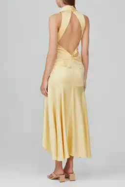 Acler Hillcrest Midi Dress Yellow Size 10 for rent on The Volte - image 3
