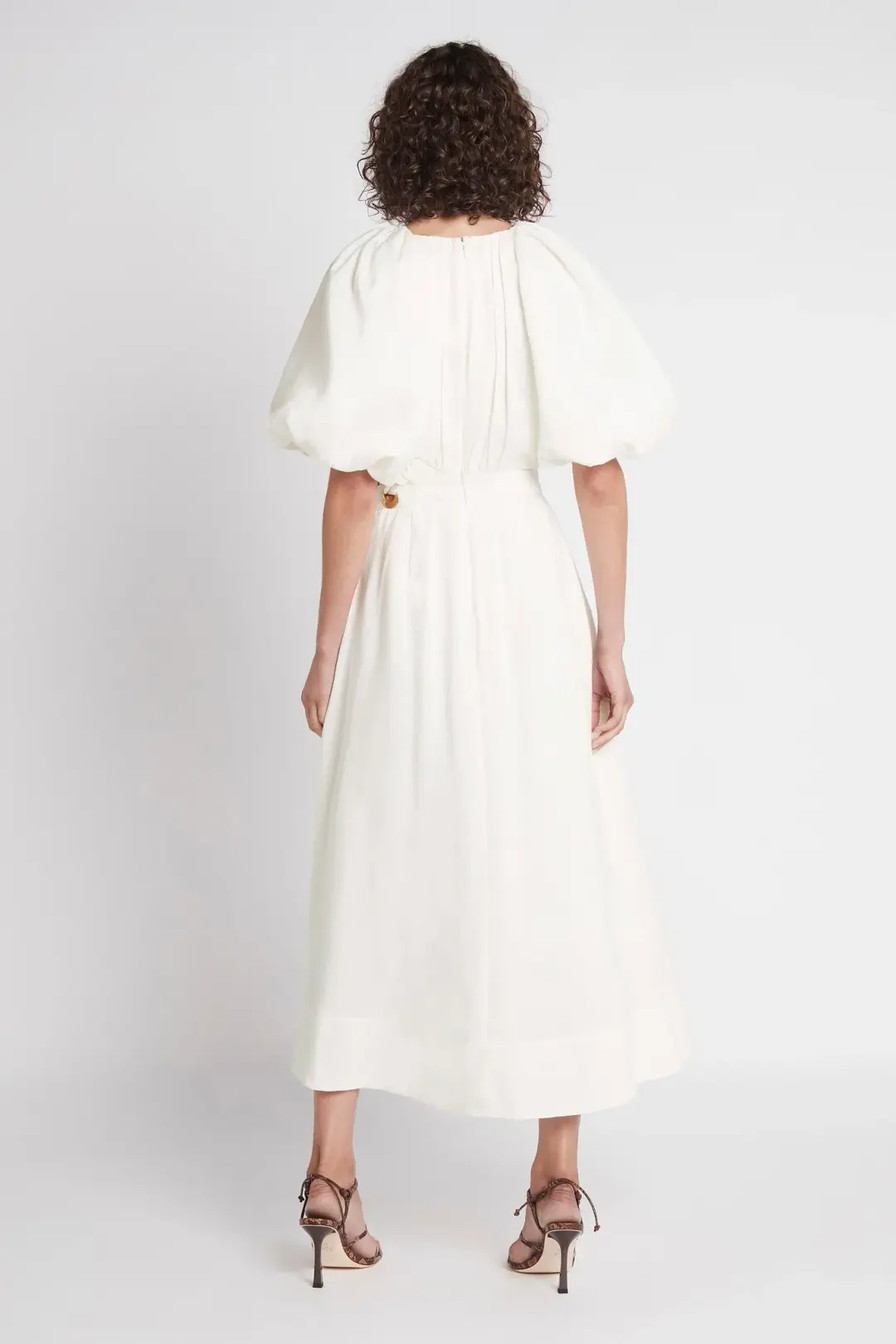 Aje Virtuous Asymmetric Midi Dress White Size 10 for rent on The Volte - main image