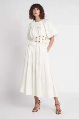 Aje Virtuous Asymmetric Midi Dress White Size 10 for rent on The Volte - image 1